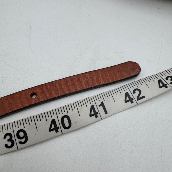 American Eagle Brown Leather Belt With Brass Stud Details & Buckle - Picture 5 of 10